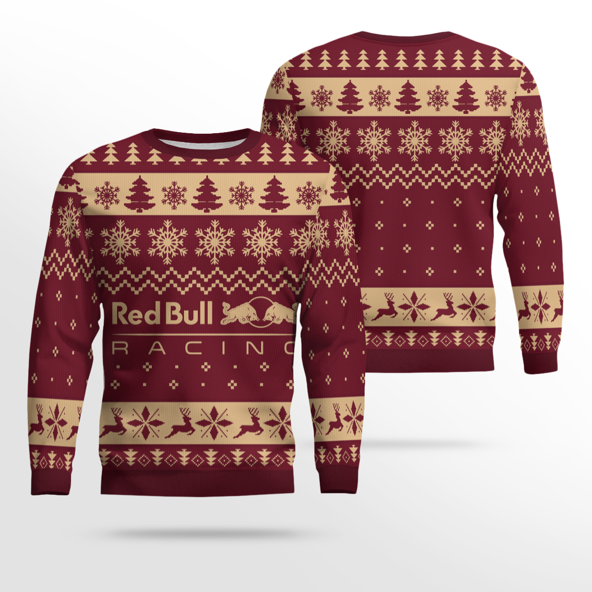Red Bull Racing Christmas Ugly Sweater Deep Red – Moonbestprint
