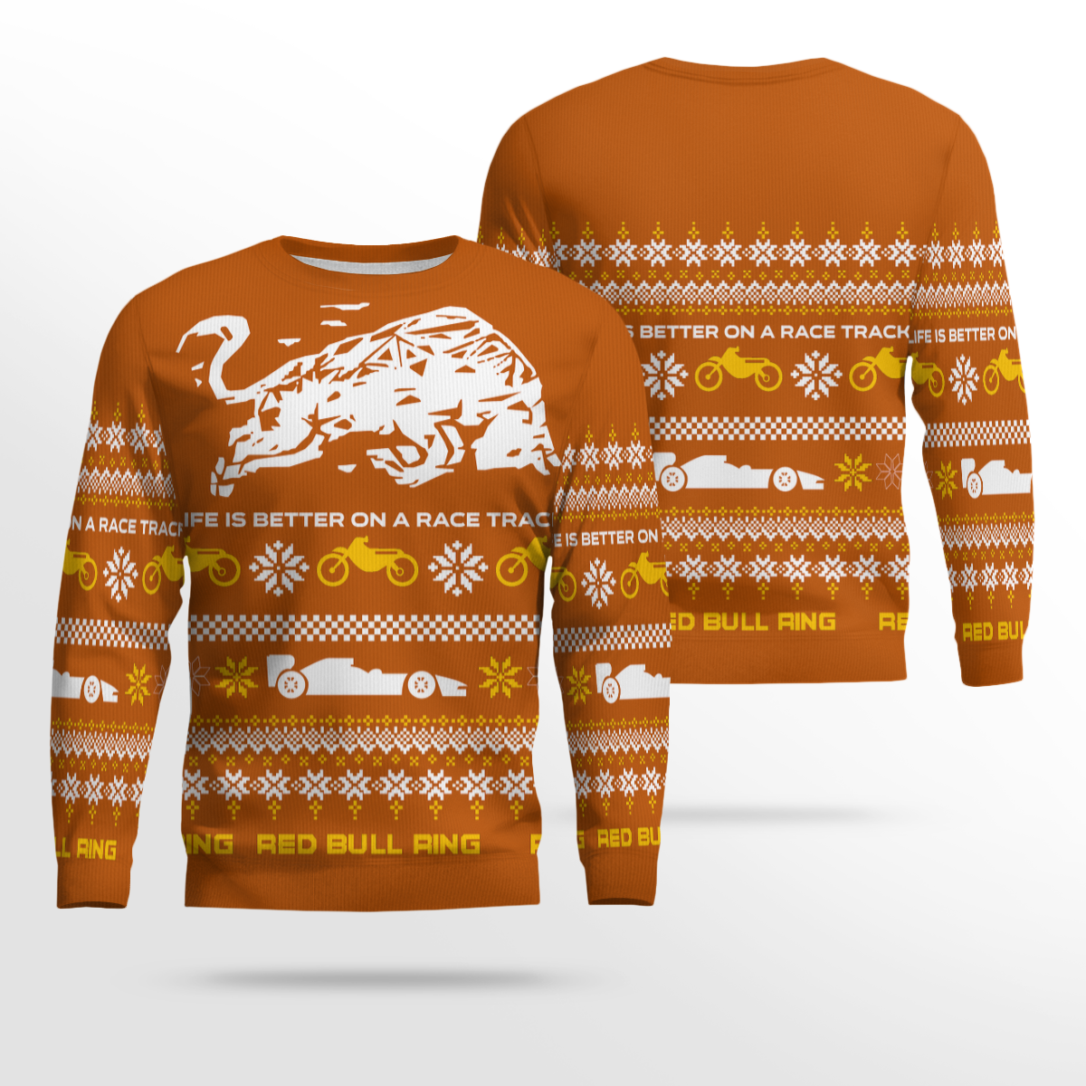 Red Bull Ring Winter Ugly Sweater 2025 Desert Brown – Moonbestprint