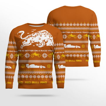 Red Bull Ring Winter Ugly Sweater 2025 Desert Brown – Moonbestprint
