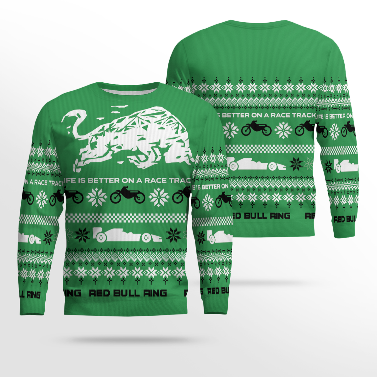 Red Bull Ring Winter Ugly Sweater 2025 Emerald Green – Moonbestprint