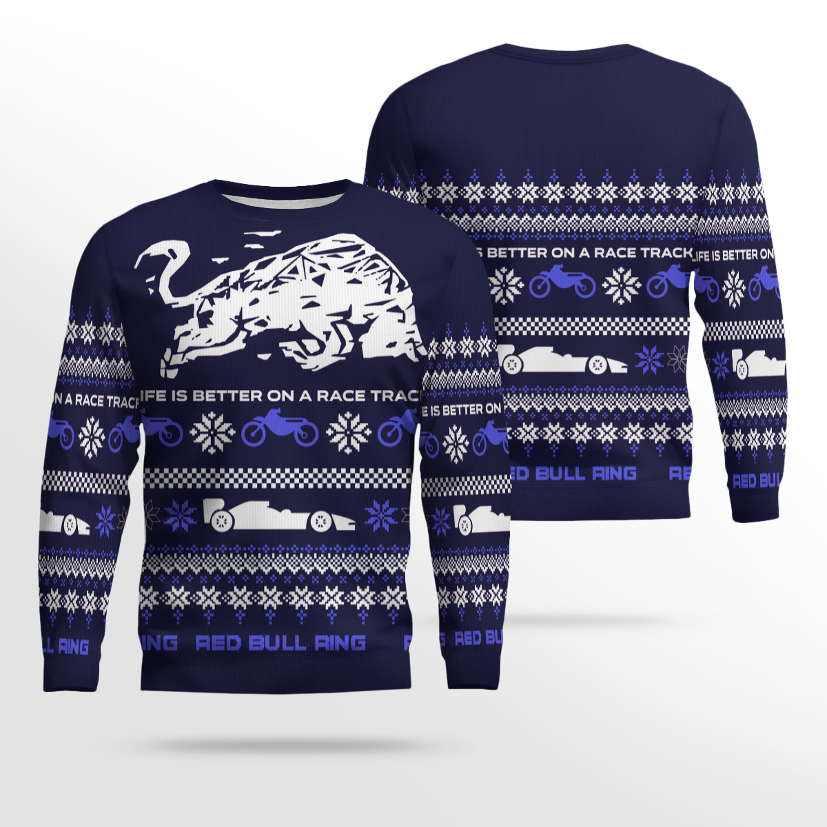 Red Bull Ring Winter Ugly Sweater 2025 Midnight Blue – Moonbestprint