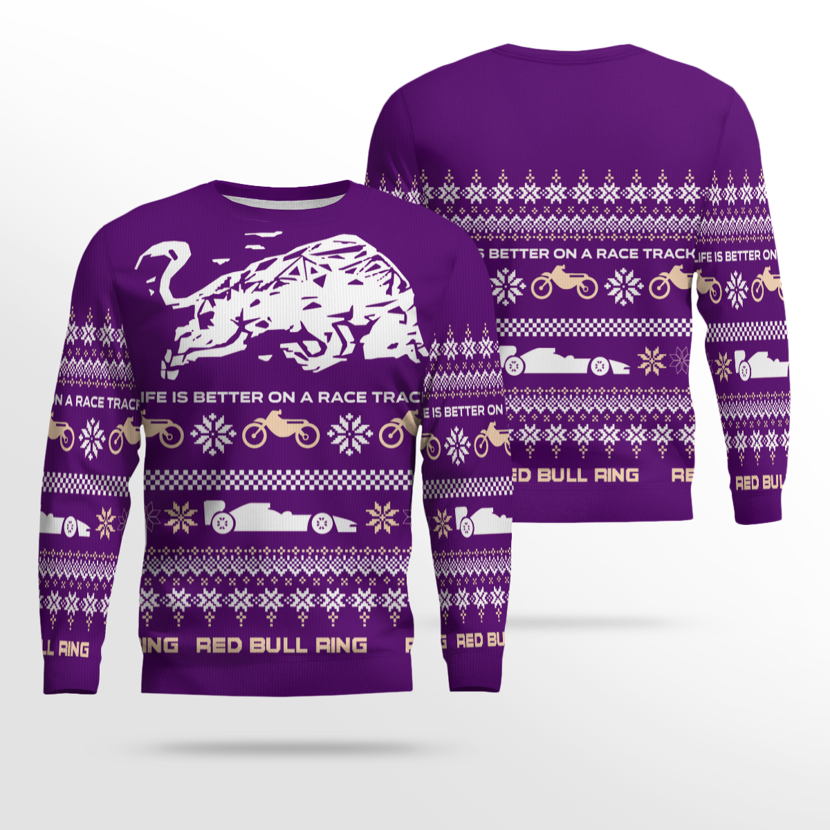 Red Bull Ring Winter Ugly Sweater 2025 Purple – Moonbestprint