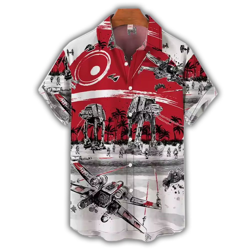 Red Star Wars Battle Hawaiian Shirt Tropical Force Style – Moonbestprint