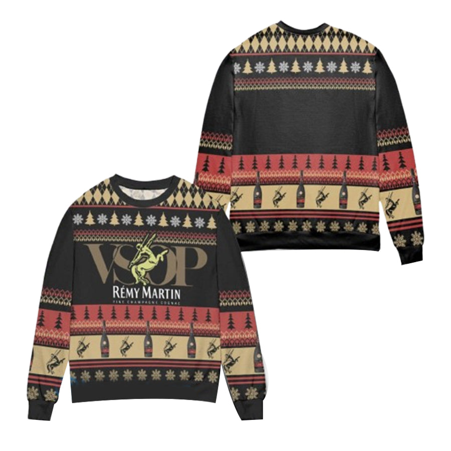 Remy Martin Cognac Snowflake And Pine Tree Ugly Christmas Sweater – Moonbestprint