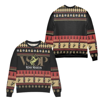 Remy Martin Cognac Snowflake And Pine Tree Ugly Christmas Sweater – Moonbestprint