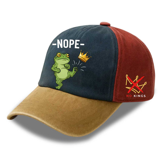 Resist Portland Frog Nope No Kings Baseball Cap -Moonbestprint