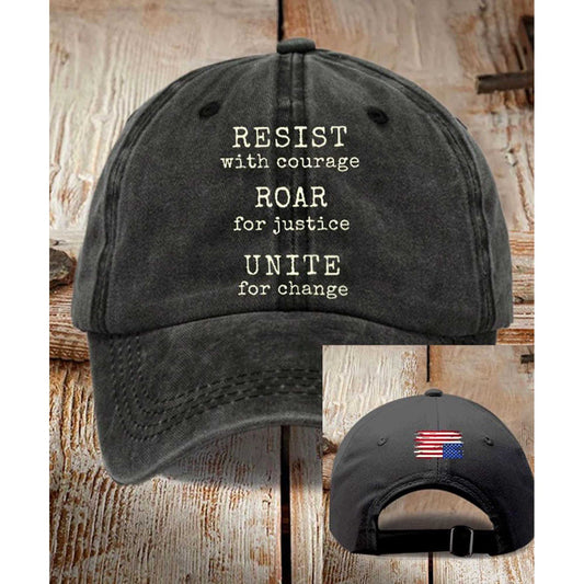 Resist With Courage Roar For Justice Unite For Change Hat -Moonbestprint