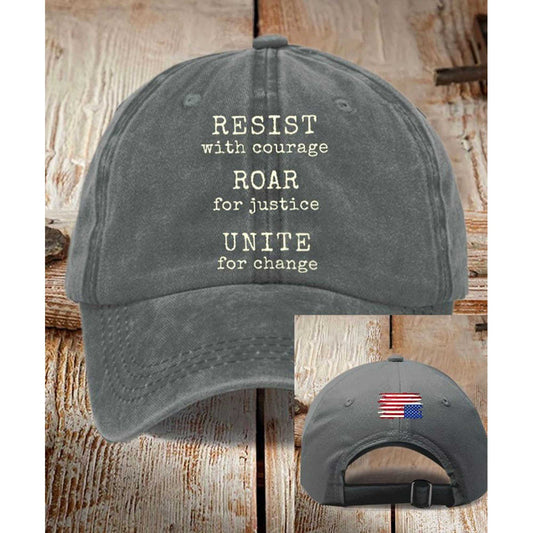 Resist With Courage Roar For Justice Unite For Change Hat -Moonbestprint