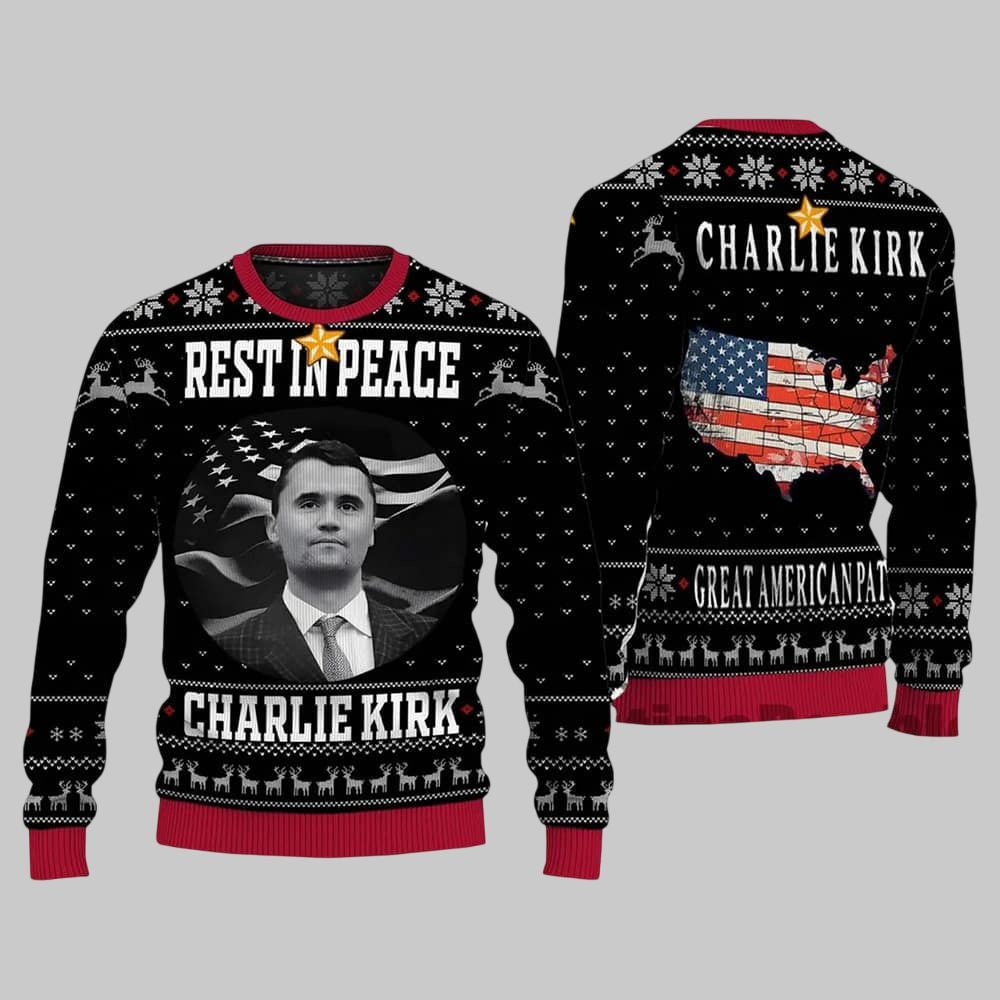 Rest In Peace Charlie Kirk Ugly Christmas Sweater - Moonbestprint