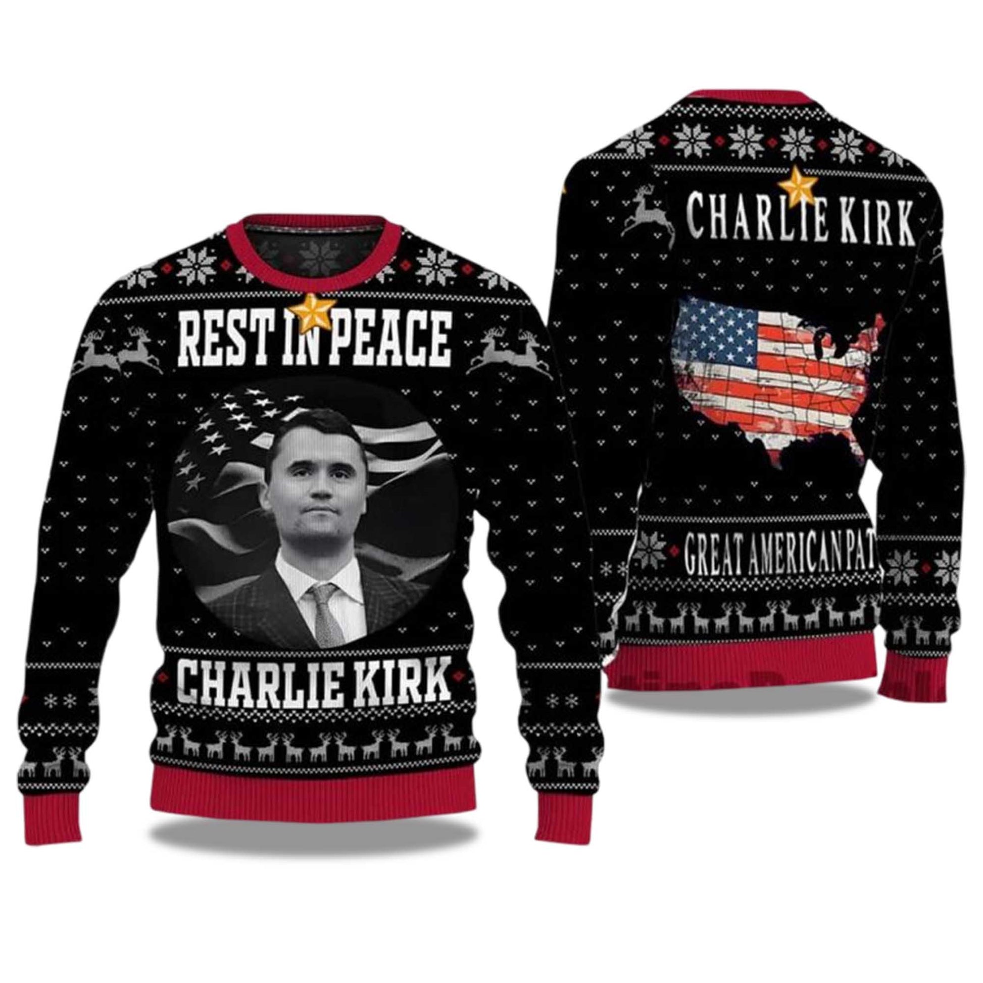 2026 Rest In Peace Charlie Kirk Ugly Christmas Sweater Moonbestprint