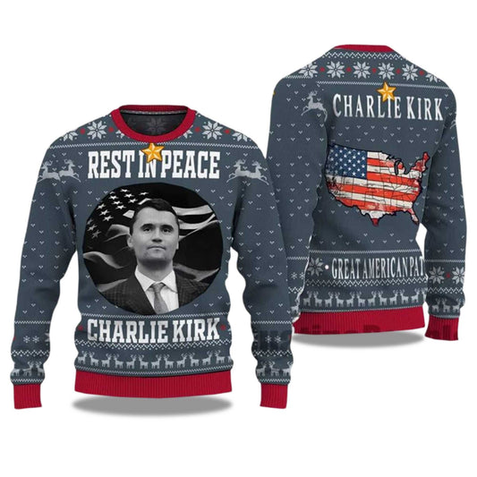 2026 Rest In Peace Charlie Kirk Ugly Christmas Sweater Moonbestprint