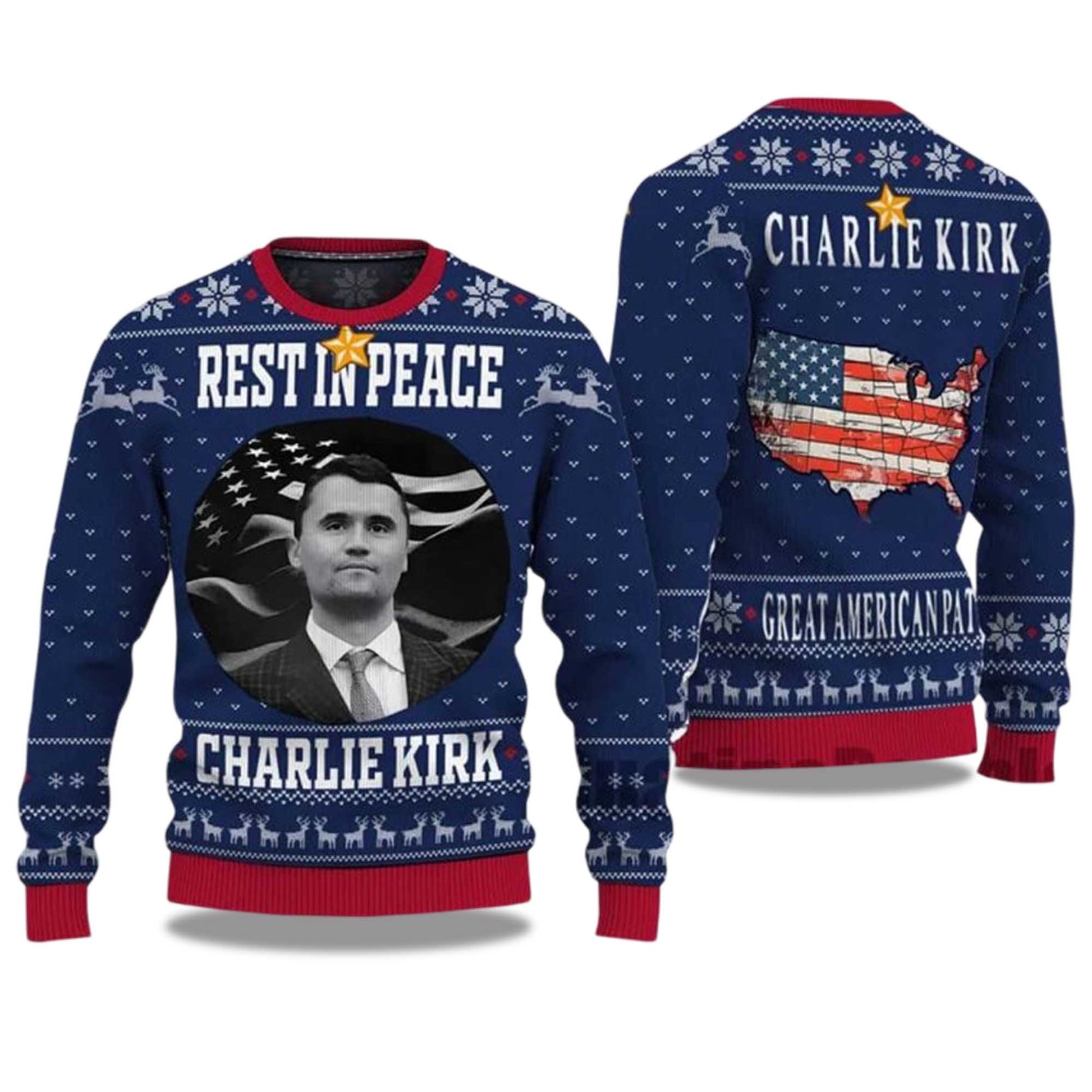 2026 Rest In Peace Charlie Kirk Ugly Christmas Sweater Moonbestprint