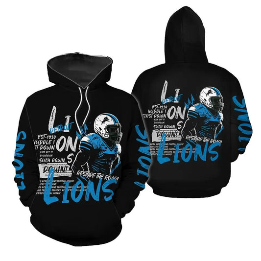 Retro Detroit Lions Football Hoodie, NFL Hoodie Moonbestprint