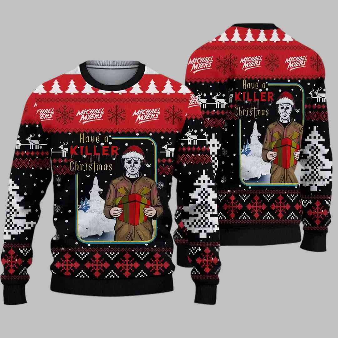 Retro Michael Myers Santa Claus Have A Killer Ugly Christmas Sweater – Moonbestprint