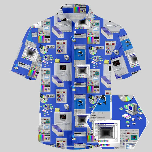 Retro Steam Windows Interface Hawaiian Shirt – Moonbestprint