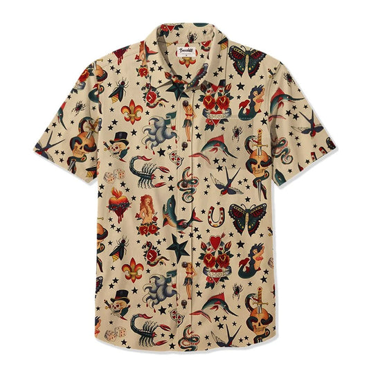 Retro Tattoo Ocean Hawaiian Shirt – Moonbestprint