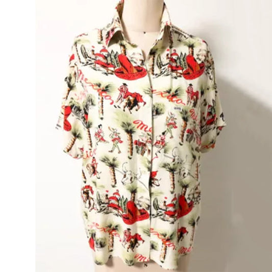 Rick Hatchett The White Lotus Mexican Themed Button Up Shirt Moonbestprint