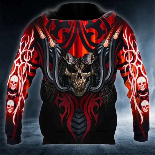 Ride Free Biker Skull 3D Hoodie Moonbestprint
