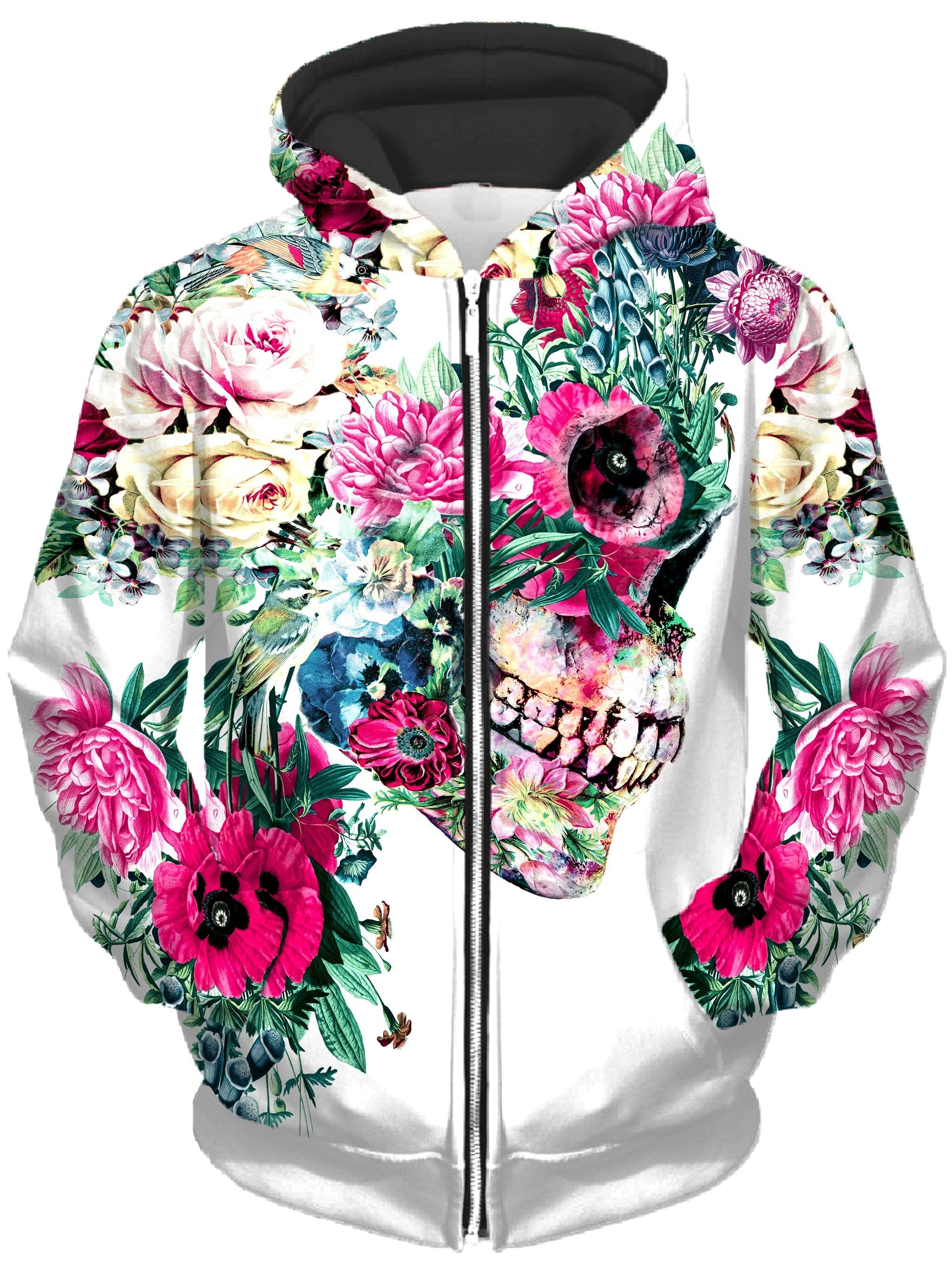 Floral Dorian Unisex Zip-Up Hoodie -Moonbestprint