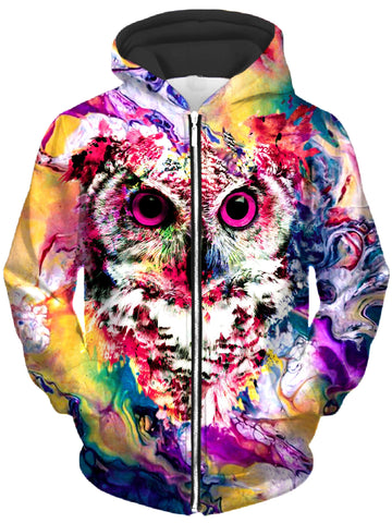 Owl Unisex Zip-Up Hoodie -Moonbestprint