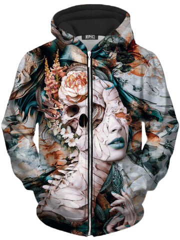 Queen Of Snakes Unisex Zip-Up Hoodie -Moonbestprint