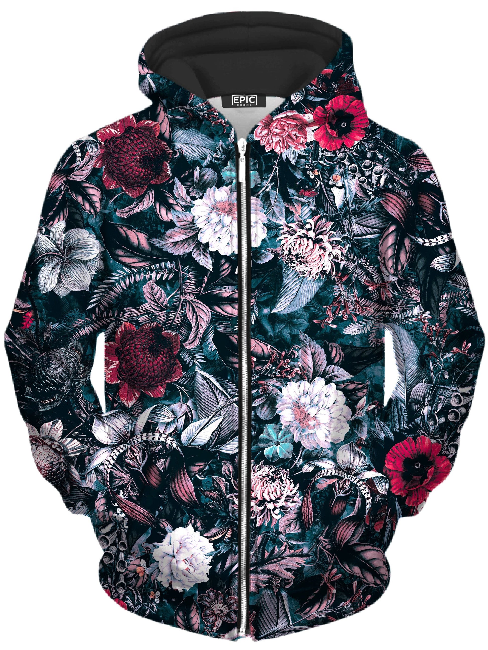 Blue Garden Unisex Zip-Up Hoodie -Moonbestprint