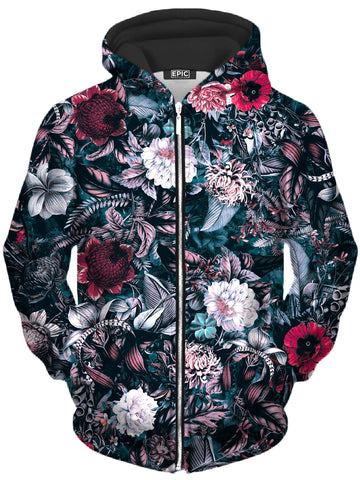 Blue Garden Unisex Zip-Up Hoodie -Moonbestprint