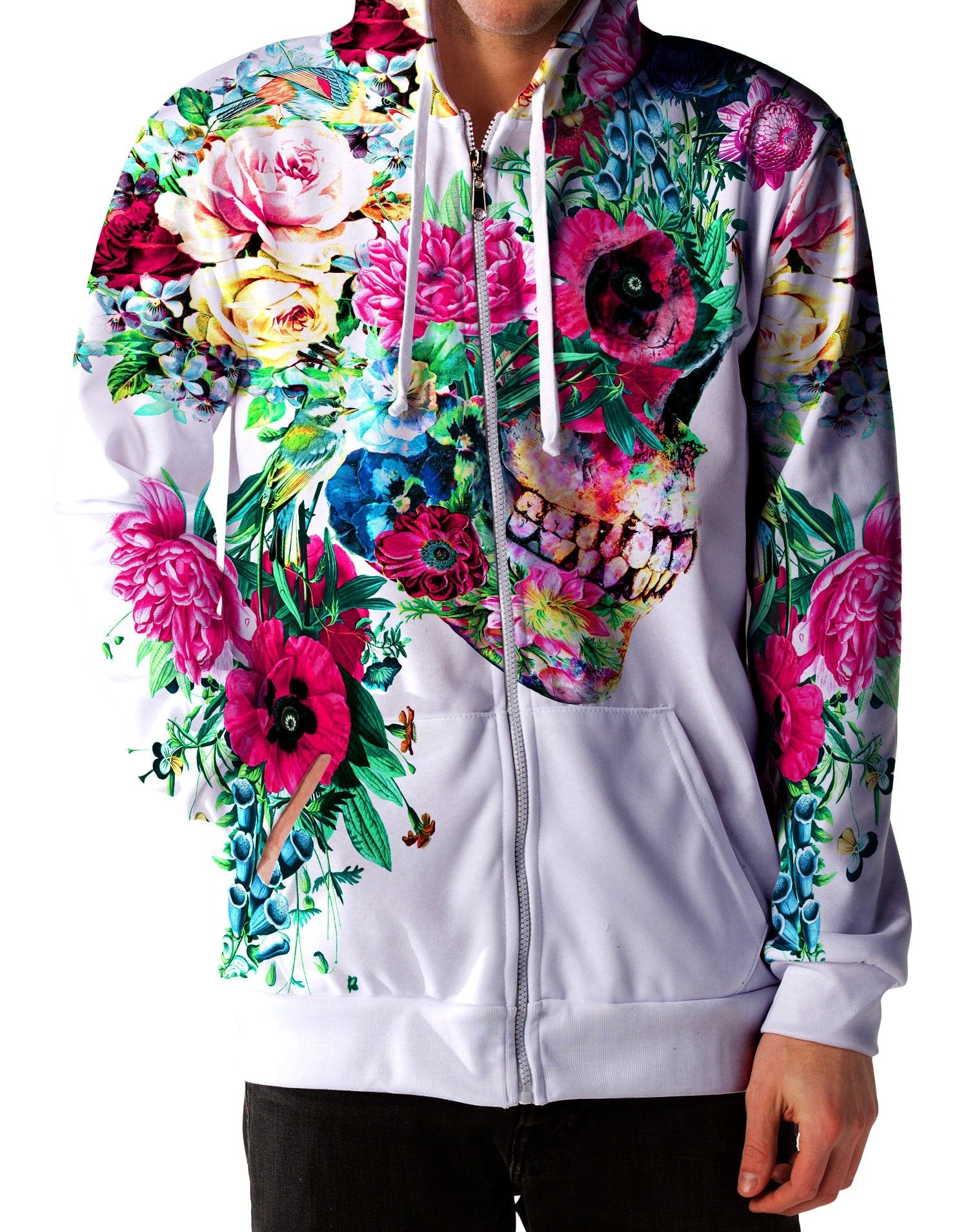 Floral Dorian Unisex Zip-Up Hoodie -Moonbestprint