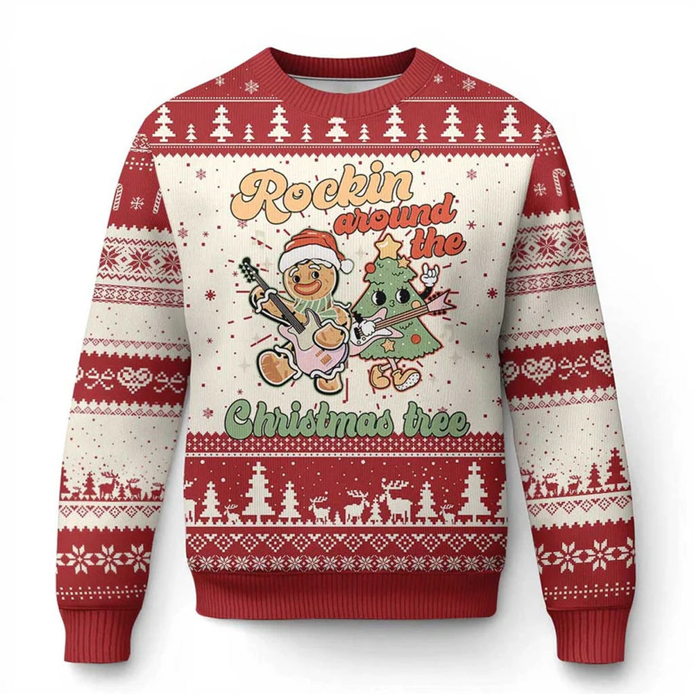 Rockin Around The Christmas Tree Ugly Christmas Sweater - Moonbestprint