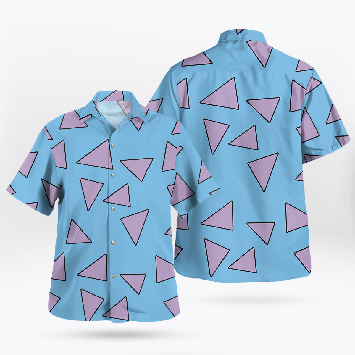 Rocko’s Modern Life Purple Triangle Pattern Hawaiian Shirt – Moonbestprint