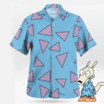 Rocko’s Modern Life Purple Triangle Pattern Hawaiian Shirt – Moonbestprint