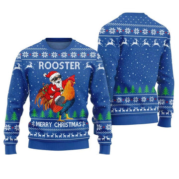 Rooster Santa Ugly Christmas Sweater - Moonbestprint