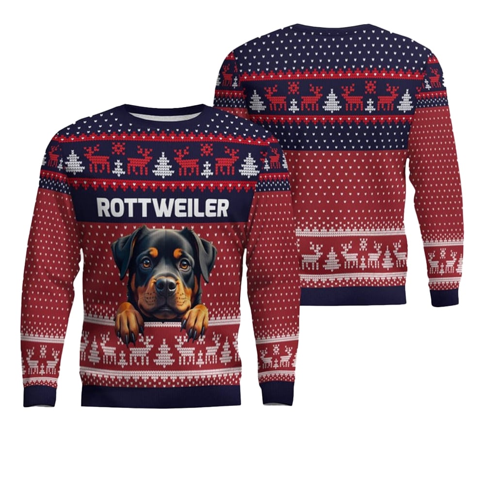 Rottweiler Ugly Christmas Sweater - Moonbestprint