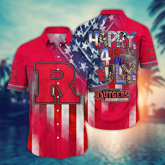 Rutgers Scarlet Knights NCAA Aloha Hawaiian Shirt, NCAA Hawaiian Shirt Moonbestprint