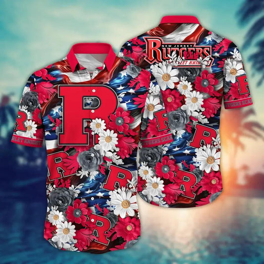 Rutgers Scarlet Knights NCAA Aloha Hawaiian Shirt 1, NCAA Hawaiian Shirt Moonbestprint