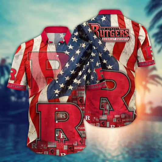 Rutgers Scarlet Knights NCAA Flower Aloha Hawaiian Shirt 10, NCAA Hawaiian Shirt Moonbestprint