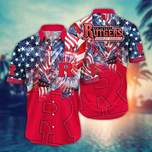 Rutgers Scarlet Knights NCAA Flower Aloha Hawaiian Shirt 12, NCAA Hawaiian Shirt Moonbestprint