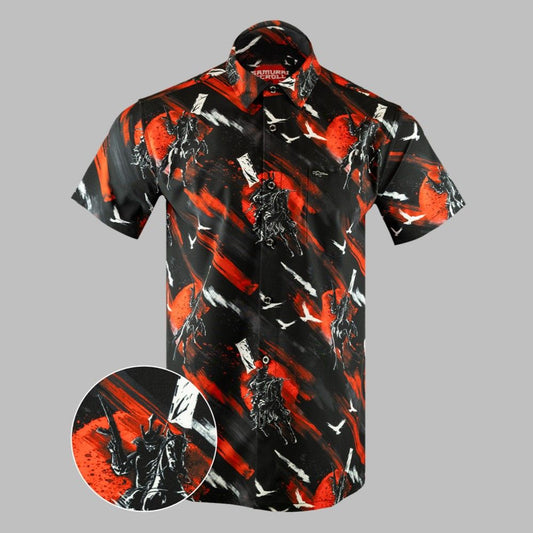 SAMURAI SCROLL Hawaiian Shirt - Moonbestprint