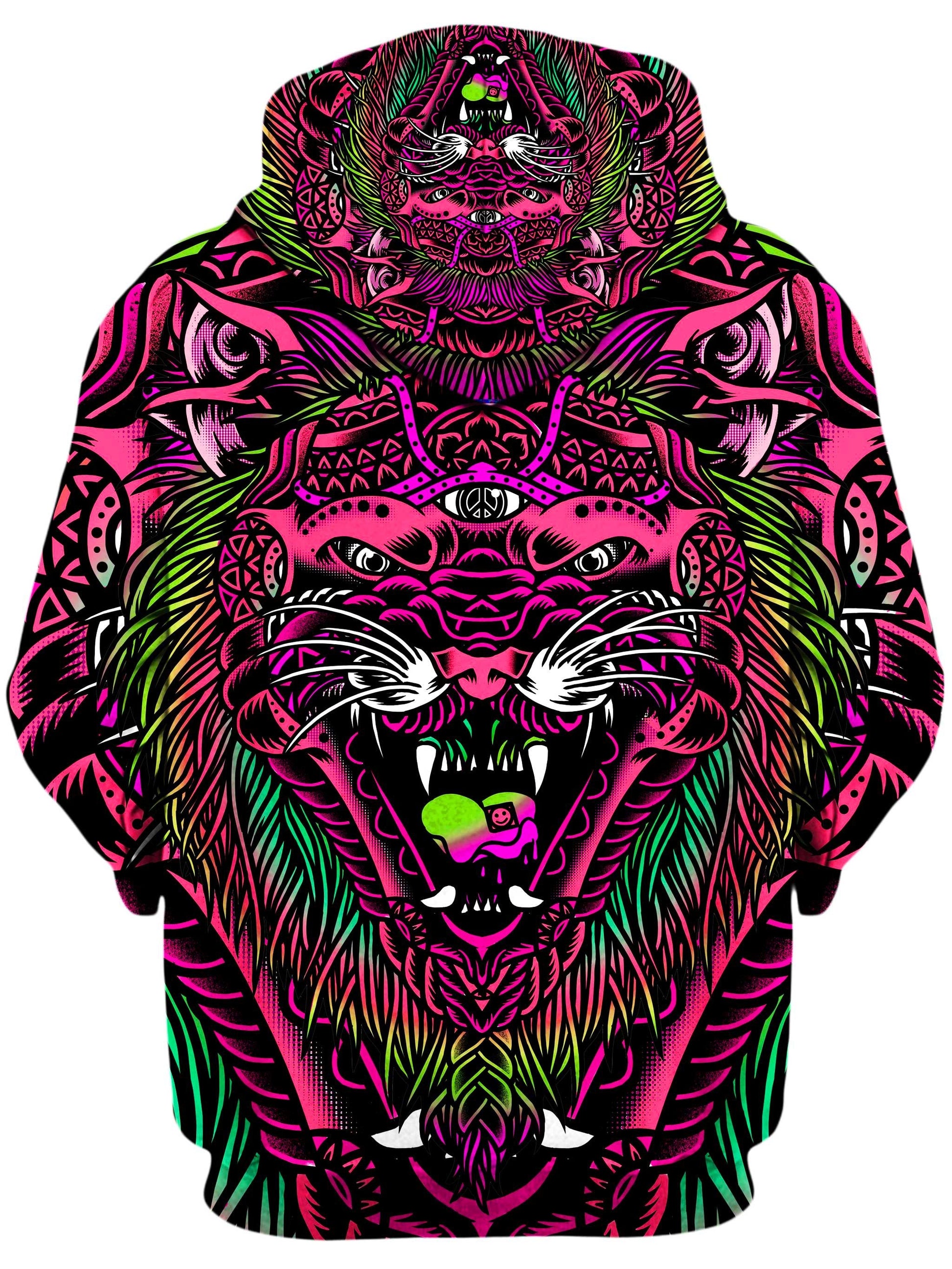 Acid Tiger Pink Unisex Hoodie -Moonbestprint