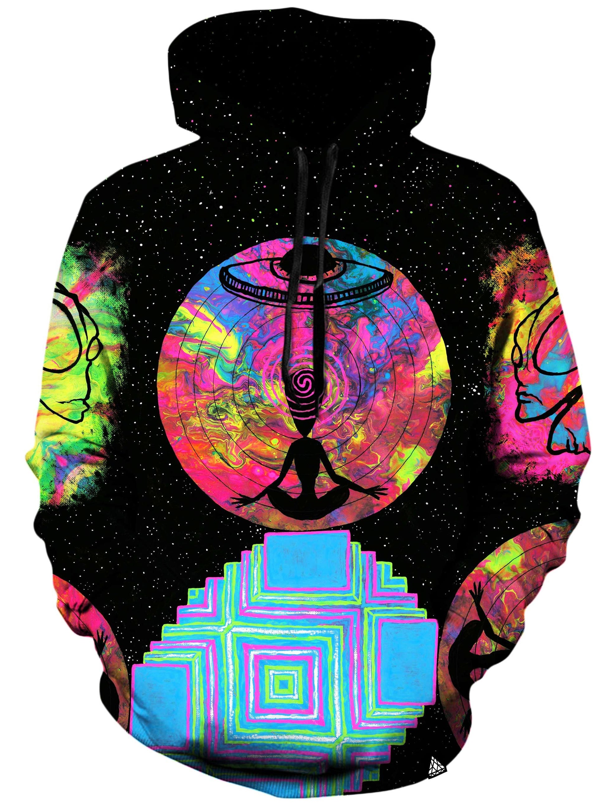 Alien Meditate Unisex Hoodie -Moonbestprint