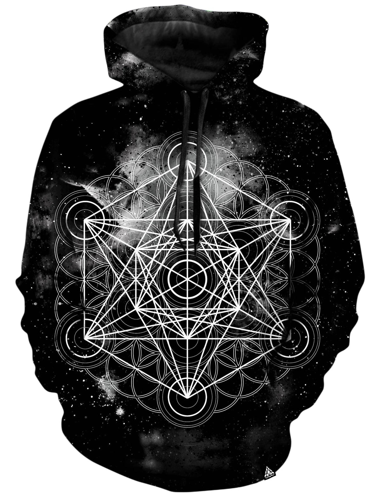 Black Space Metatrons Cube Unisex Hoodie -Moonbestprint