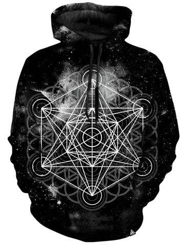 Black Space Metatrons Cube Unisex Hoodie -Moonbestprint