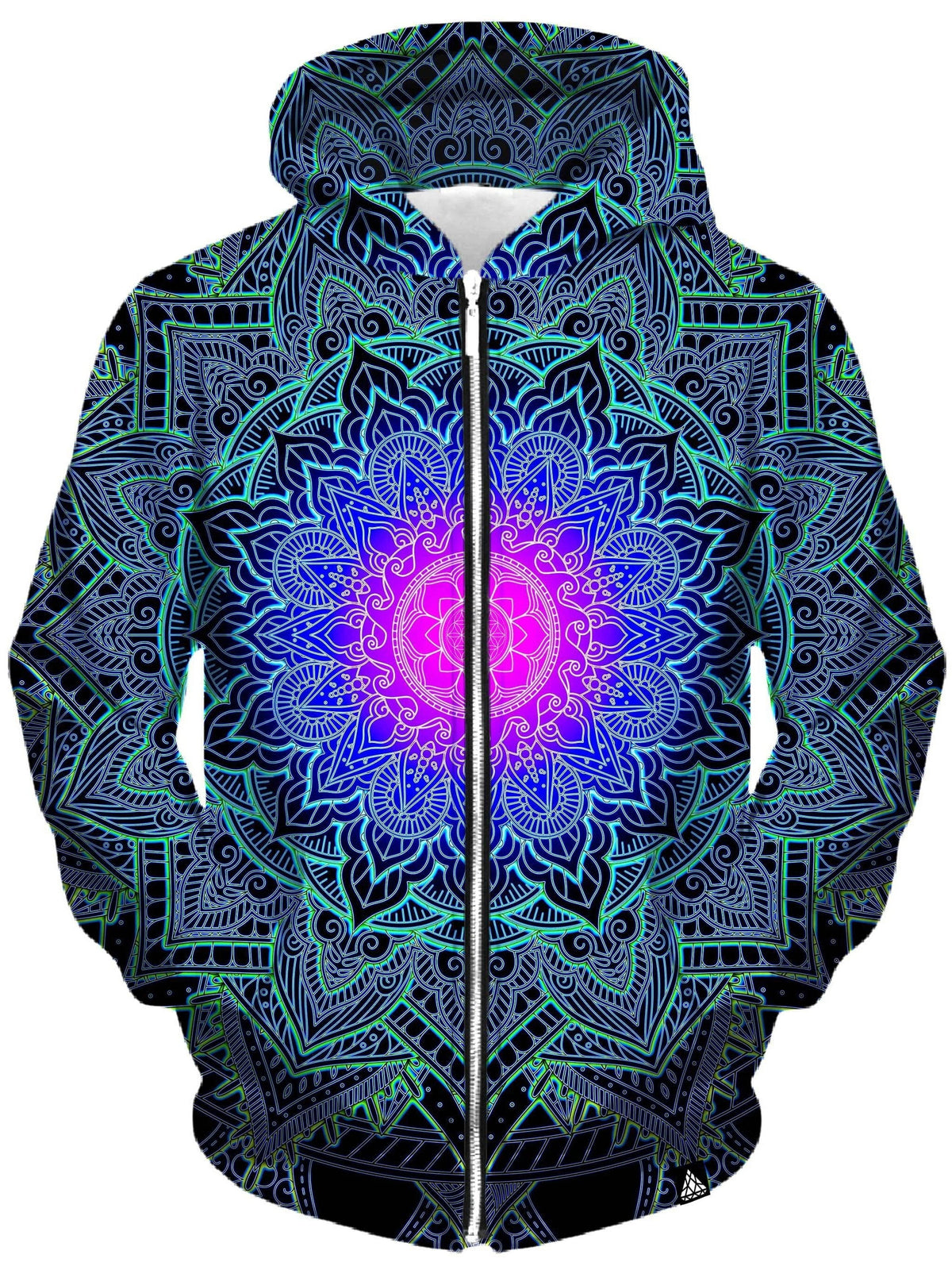 Mandala Love Unisex Zip-Up Hoodie -Moonbestprint
