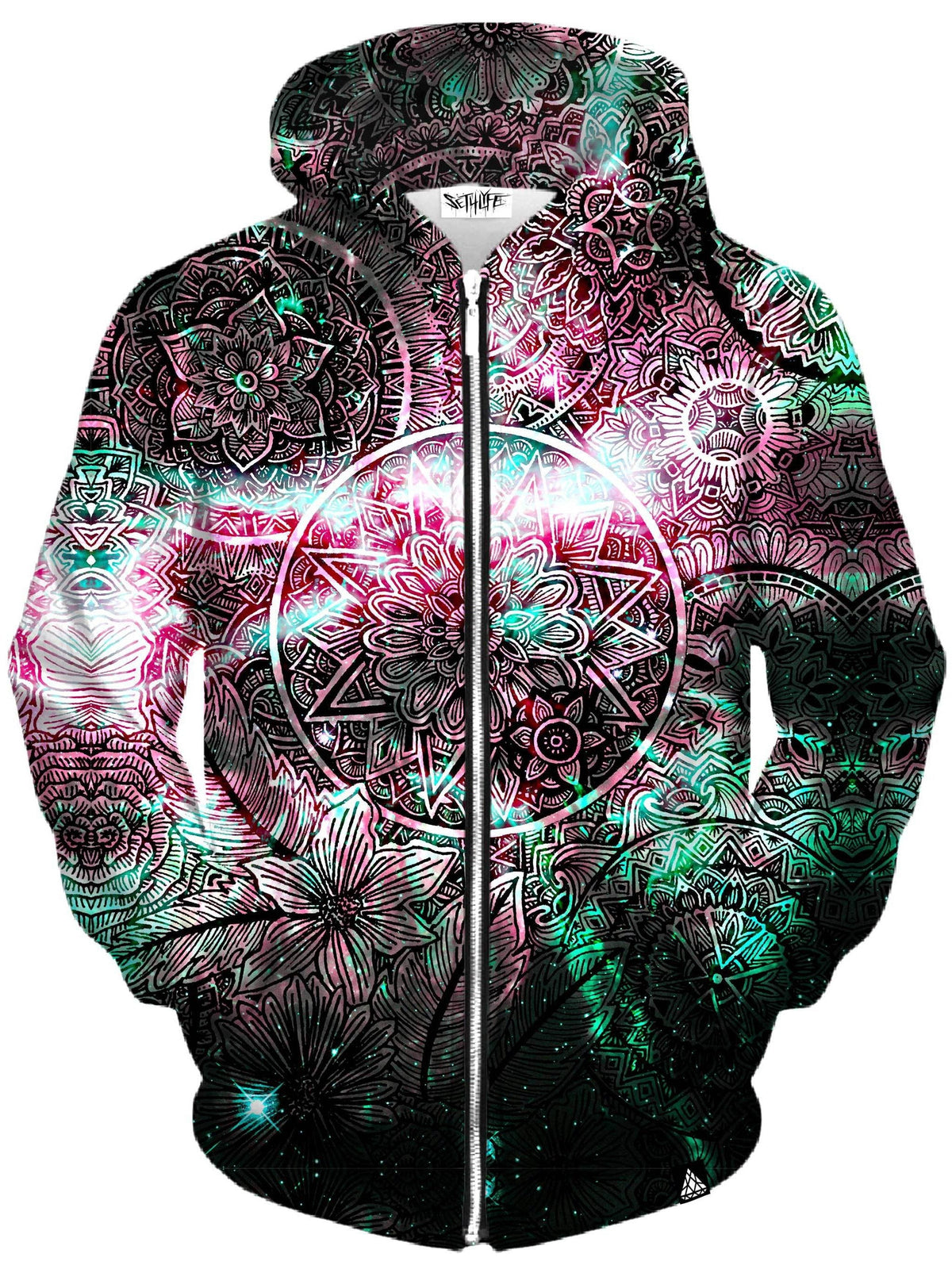 Star Mandala Vibe Unisex Zip-Up Hoodie -Moonbestprint