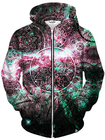 Star Mandala Vibe Unisex Zip-Up Hoodie -Moonbestprint