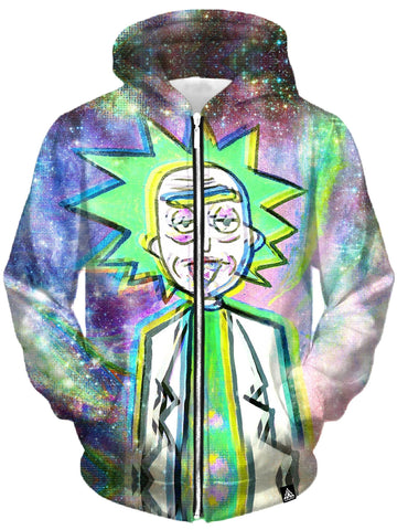 Trippy Rick Unisex Zip-Up Hoodie -Moonbestprint