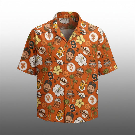 2026 Giveaway San Francisco Giants Brandon Belt Celebration Day Aloha Shirt Moonbestprint