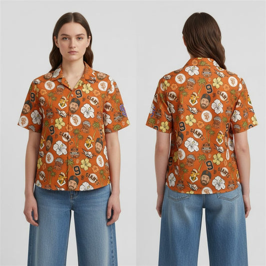 2026 Giveaway San Francisco Giants Brandon Belt Celebration Day Aloha Shirt Moonbestprint