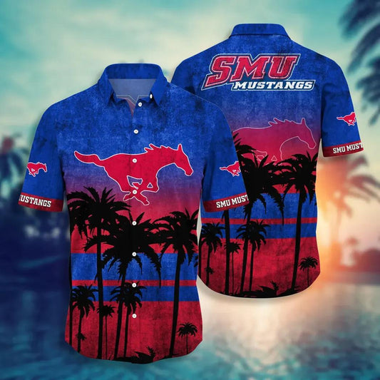 SMU Mustangs Aloha Hawaiian Shirt, NCAA Hawaiian Shirt Moonbestprint