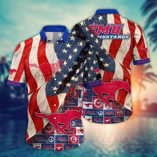 SMU Mustangs NCAA Flower Aloha Hawaiian Shirt 10, NCAA Hawaiian Shirt Moonbestprint